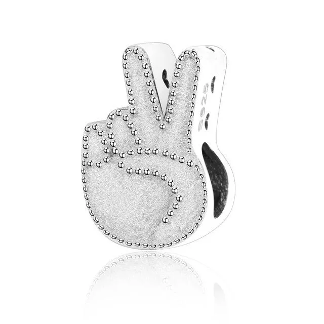 .925 Sterling Silver Pink Red Heart Charm Bead Fit Original Pandora Charm Bracelet