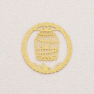 About 29*25mm metal Vintage bookmark clips Paper clips Planner Jewel clip Gold plated birdcage 5pcs