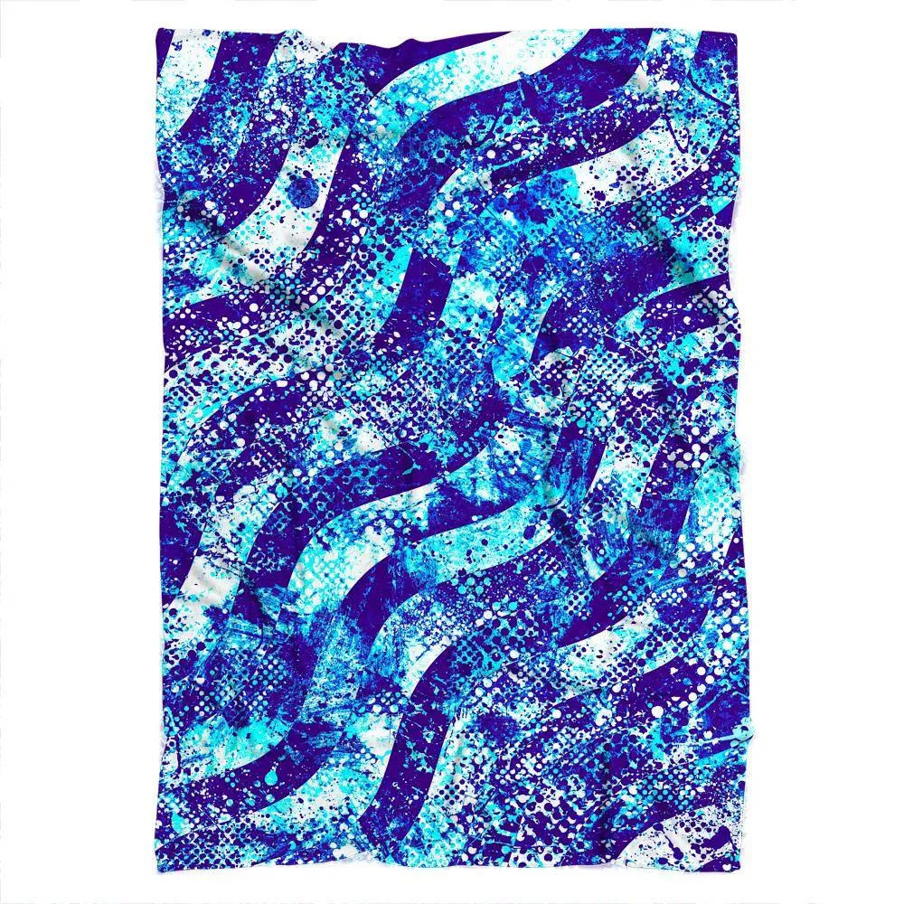 Abstract Blue Waves Blanket