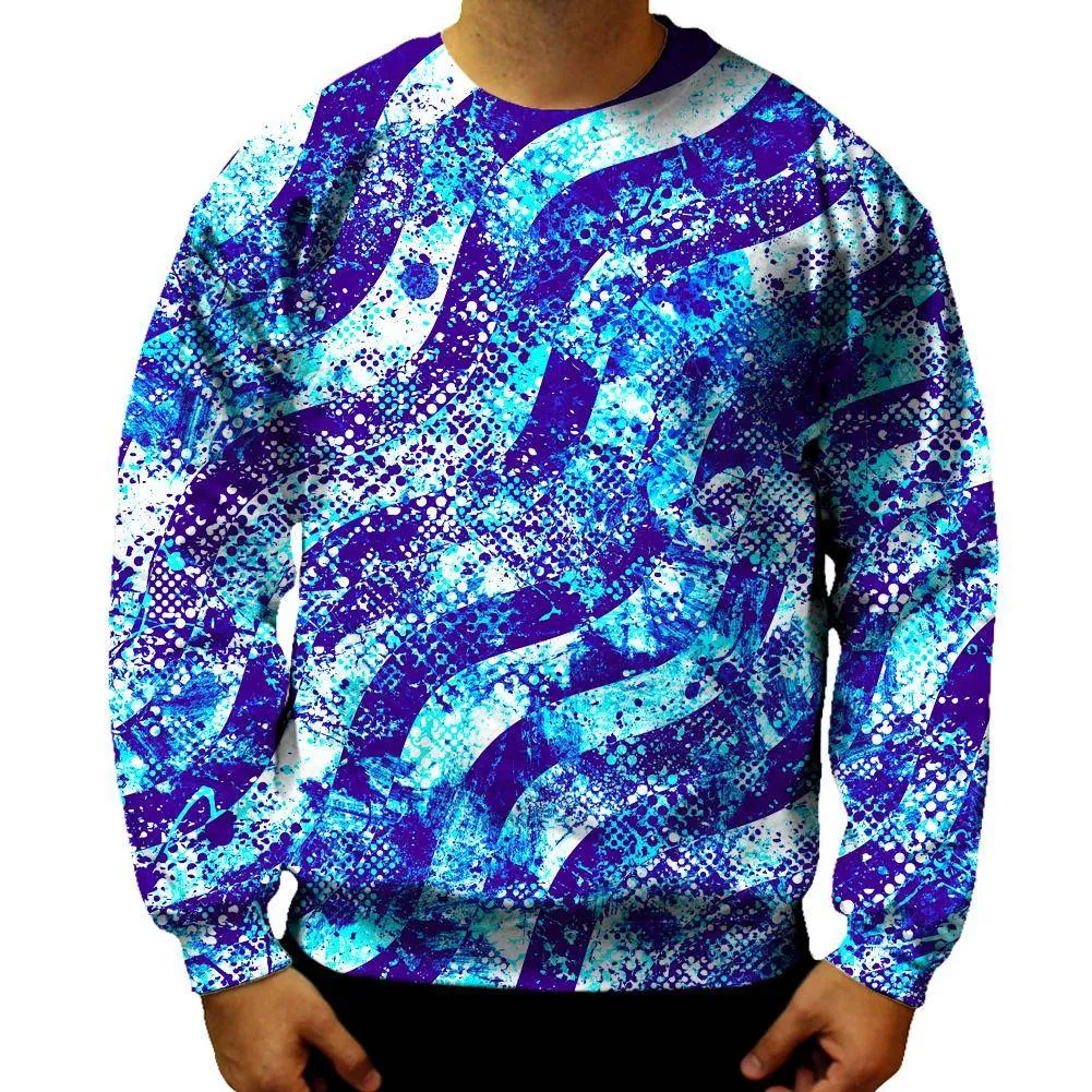 Abstract Blue Waves Sweatshirt