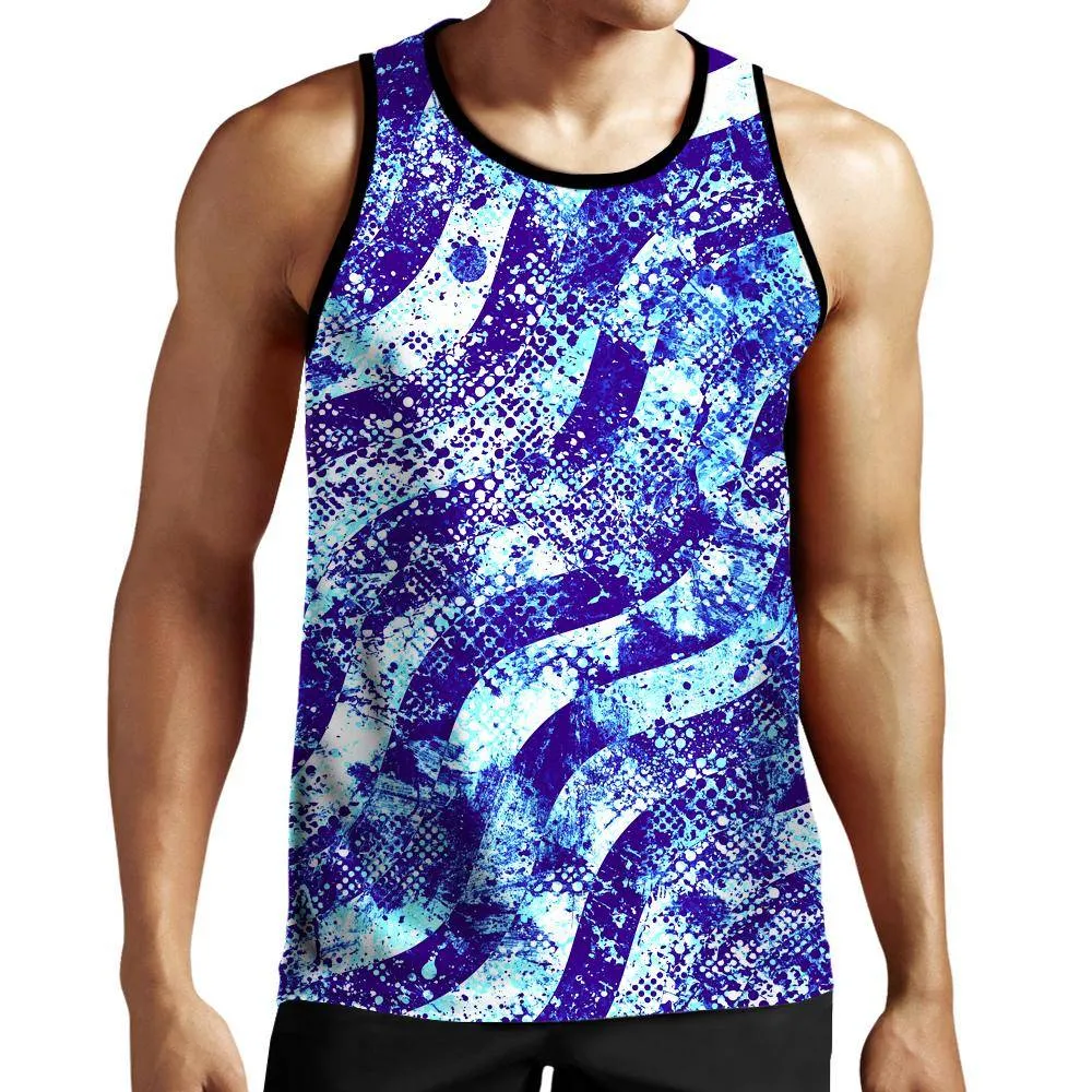 Abstract Blue Waves Tank Top