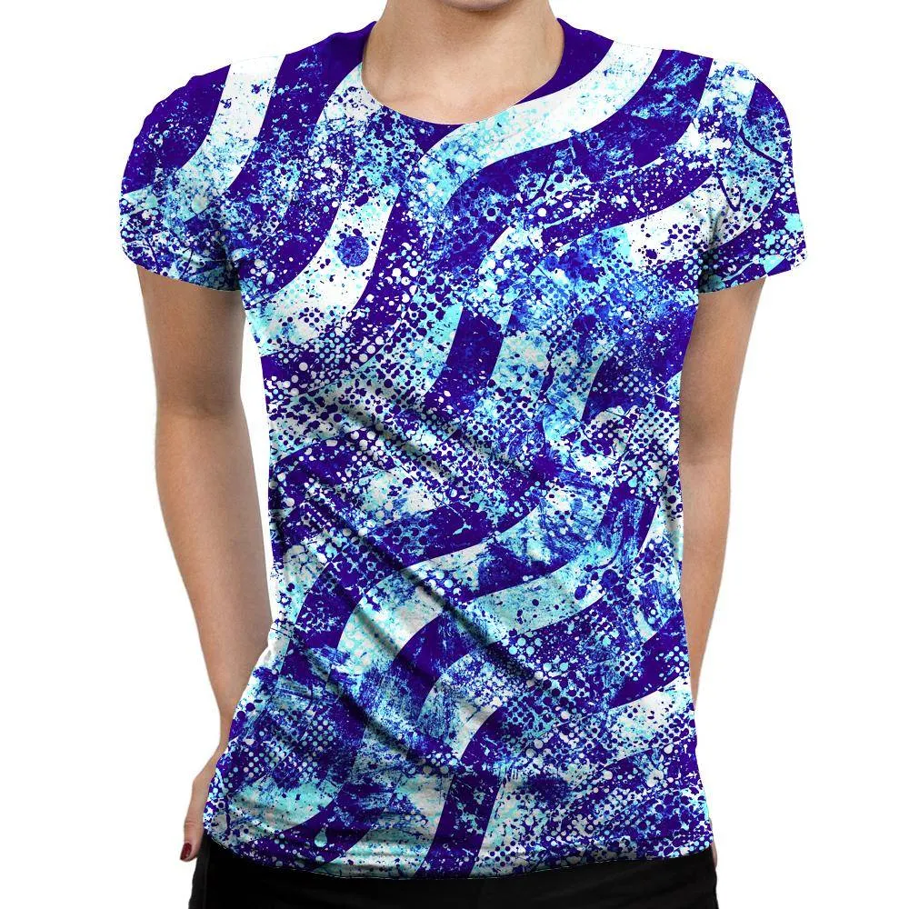 Abstract Blue Waves Womens T-Shirt