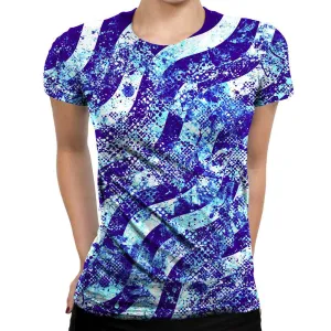 Abstract Blue Waves Womens T-Shirt