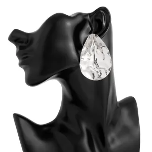 Abstract Chunky Textured Waterdrop Stud Earrings
