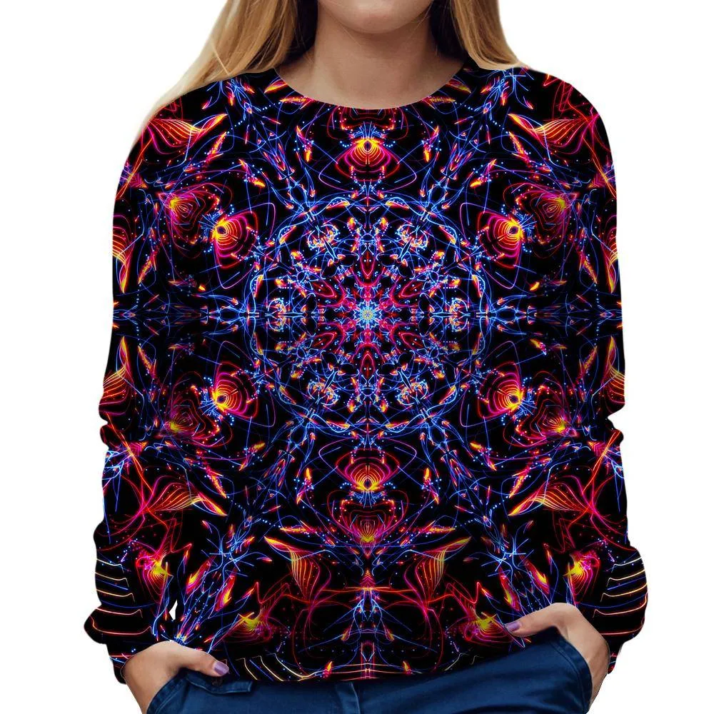 Abstract Design Red Womens Sweatshirt