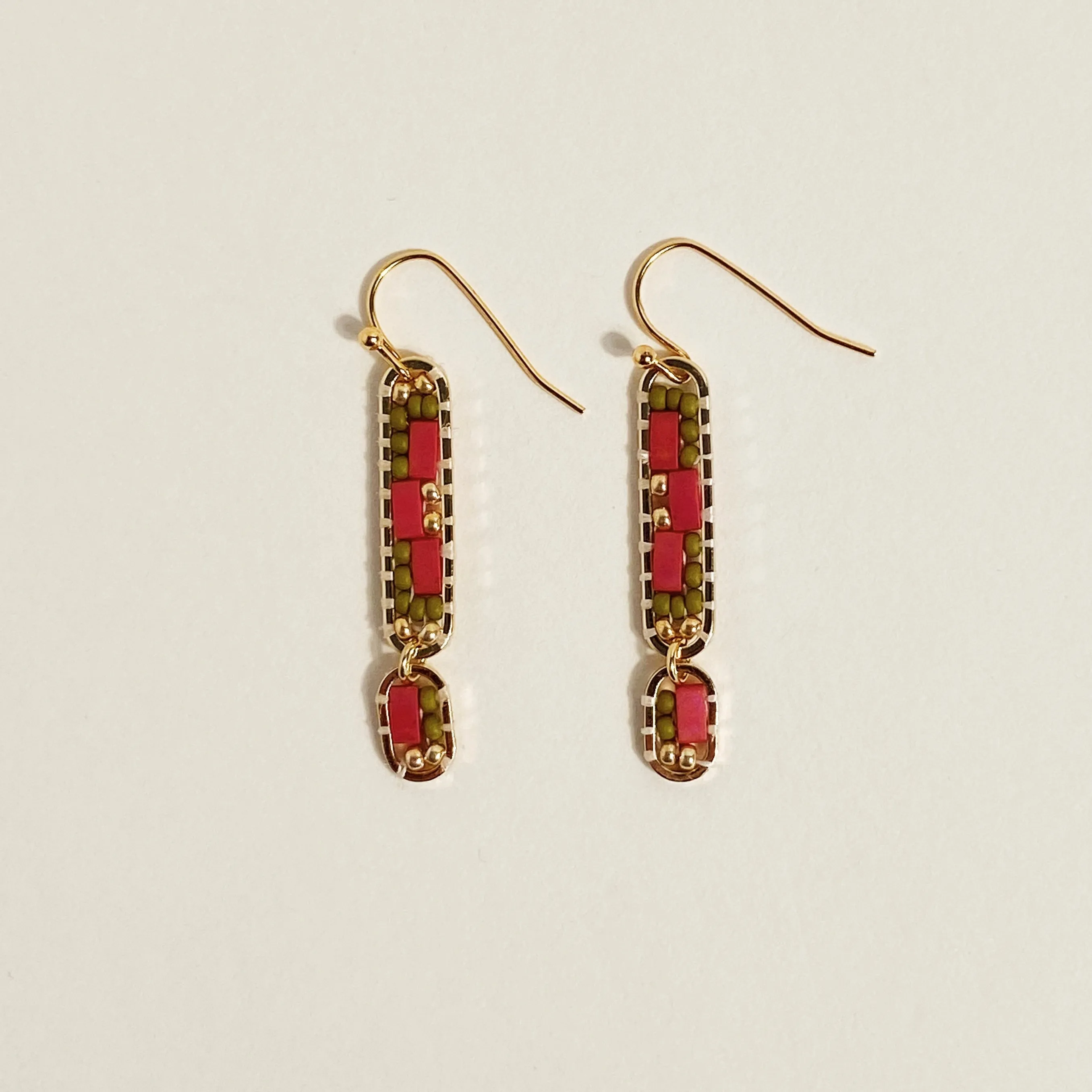 Abstract Earrings in Hibiscus