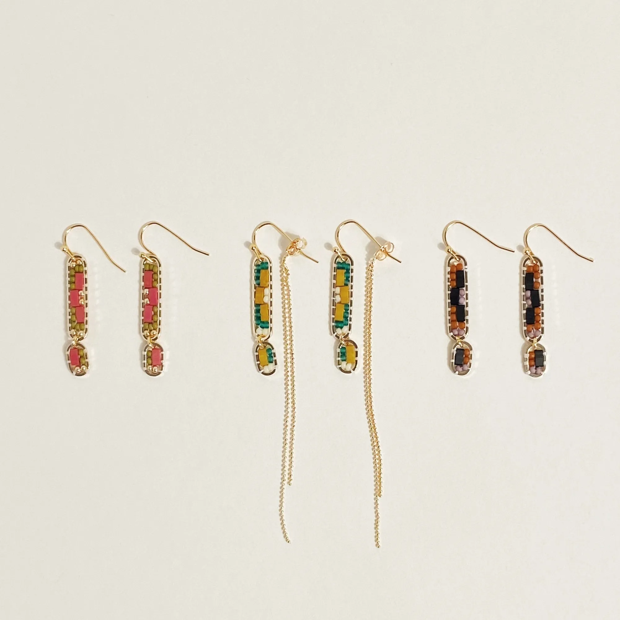 Abstract Earrings in Hibiscus