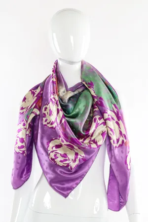 Abstract Floral Silk Scarf