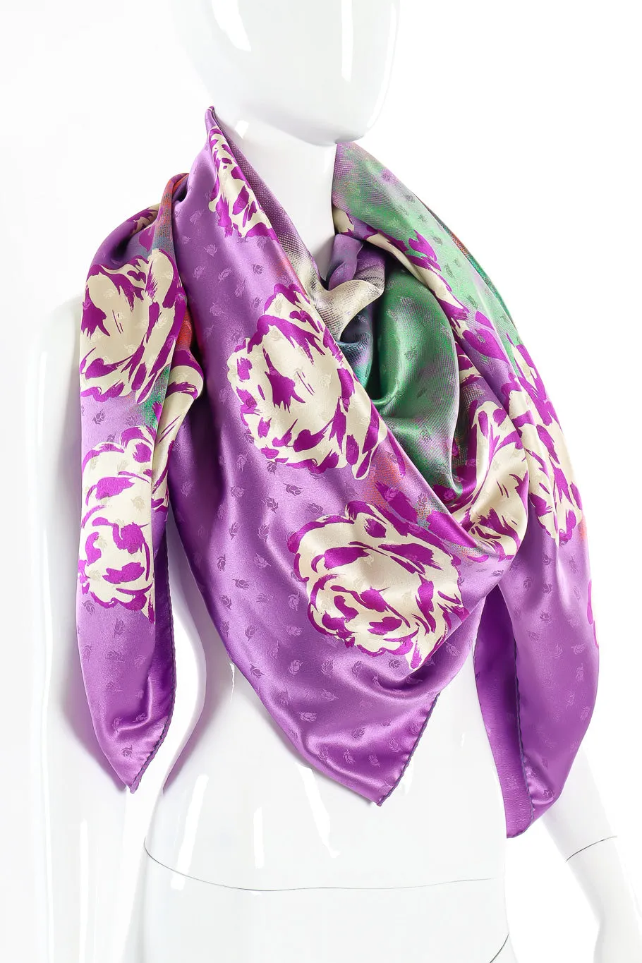 Abstract Floral Silk Scarf