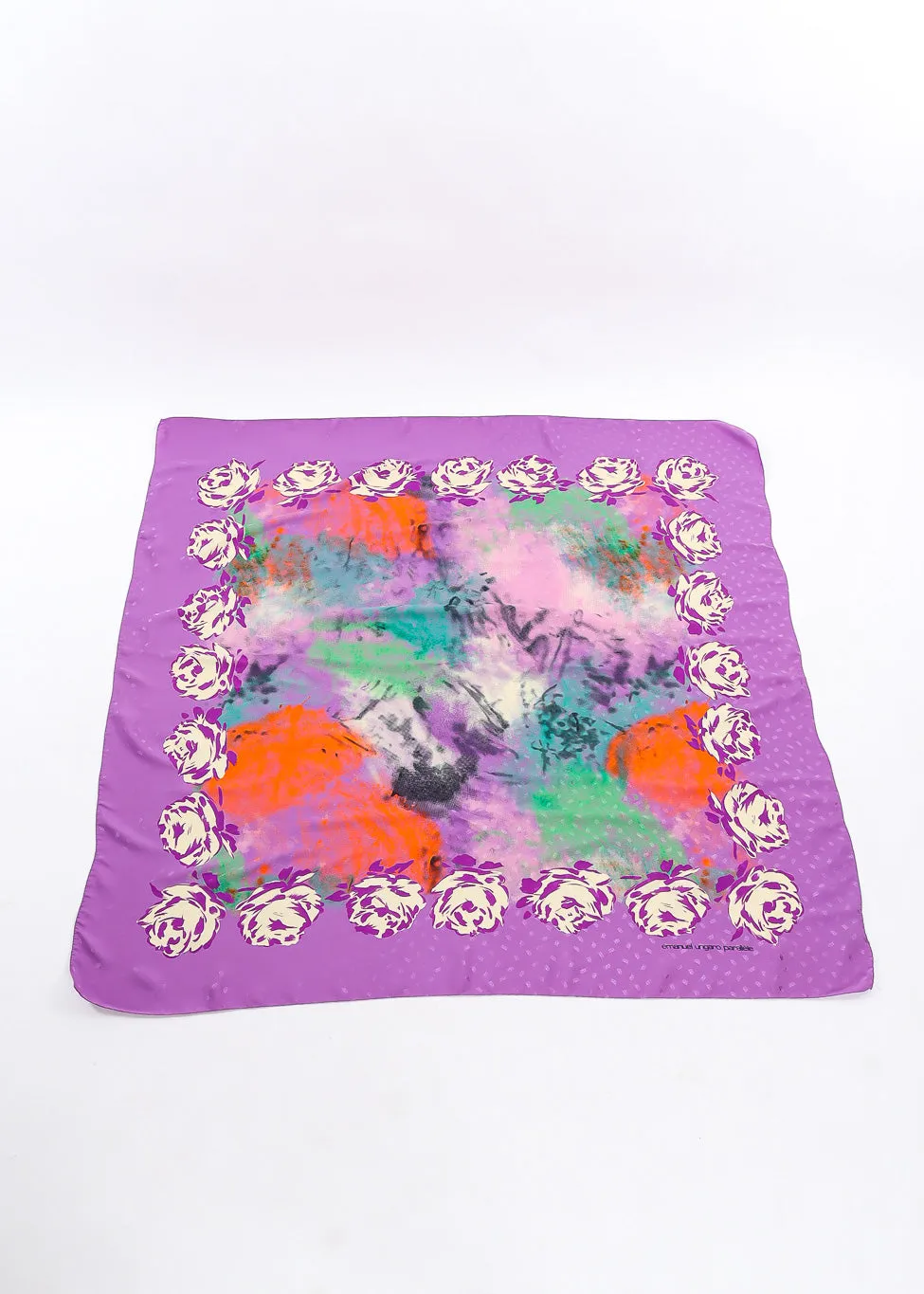 Abstract Floral Silk Scarf