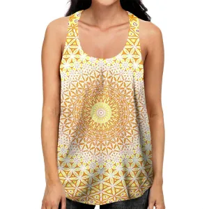 Abstract Flower Yellow Racerback