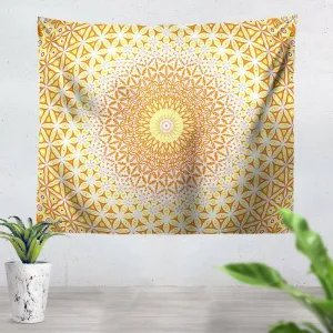 Abstract Flower Yellow Tapestry