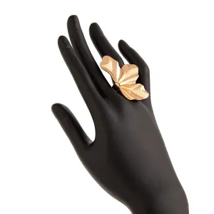 Abstract Gold Silver Plated Glossy flower Ring