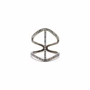 Abstract Grey Diamond Ring
