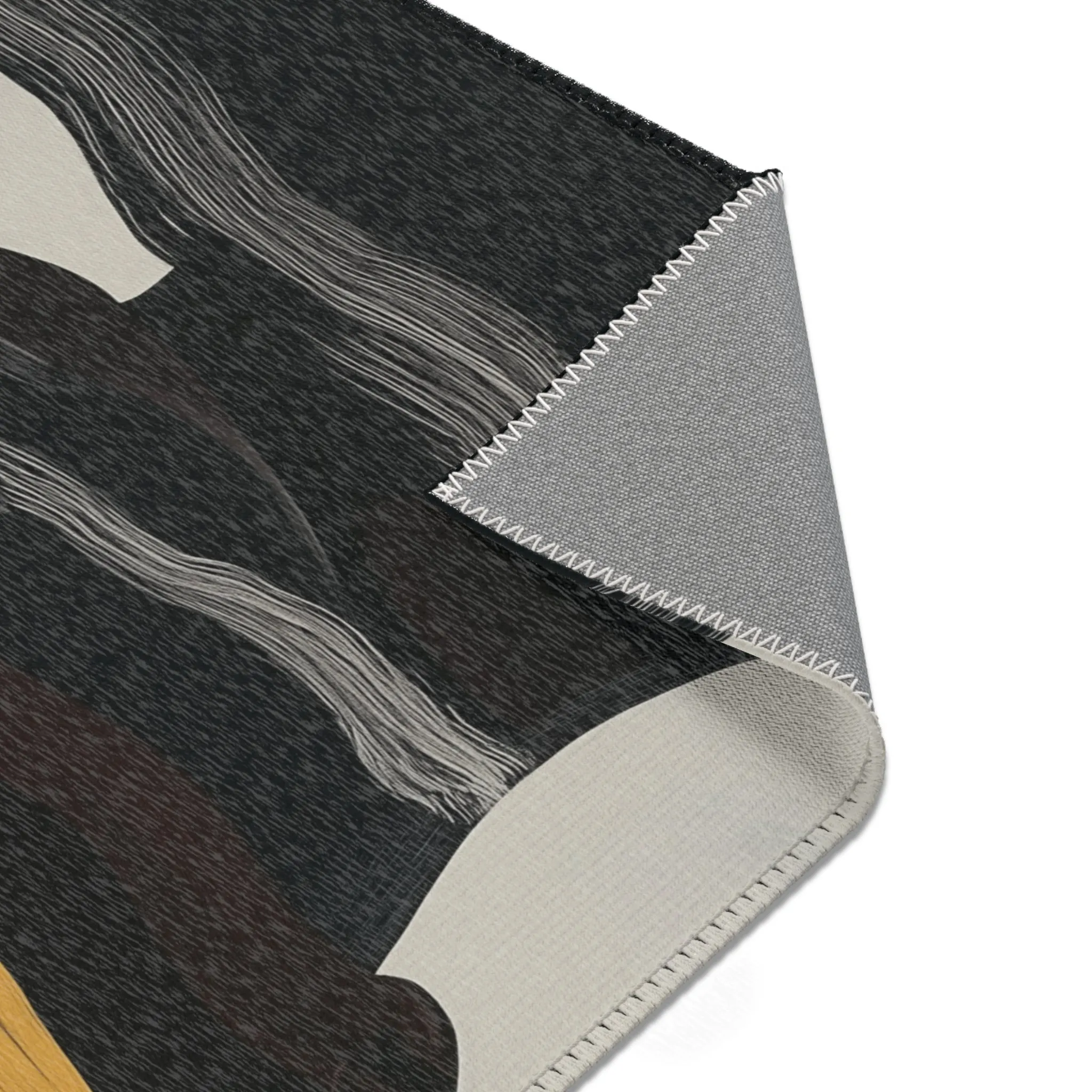 Abstract Noir Striped Elegance Rug