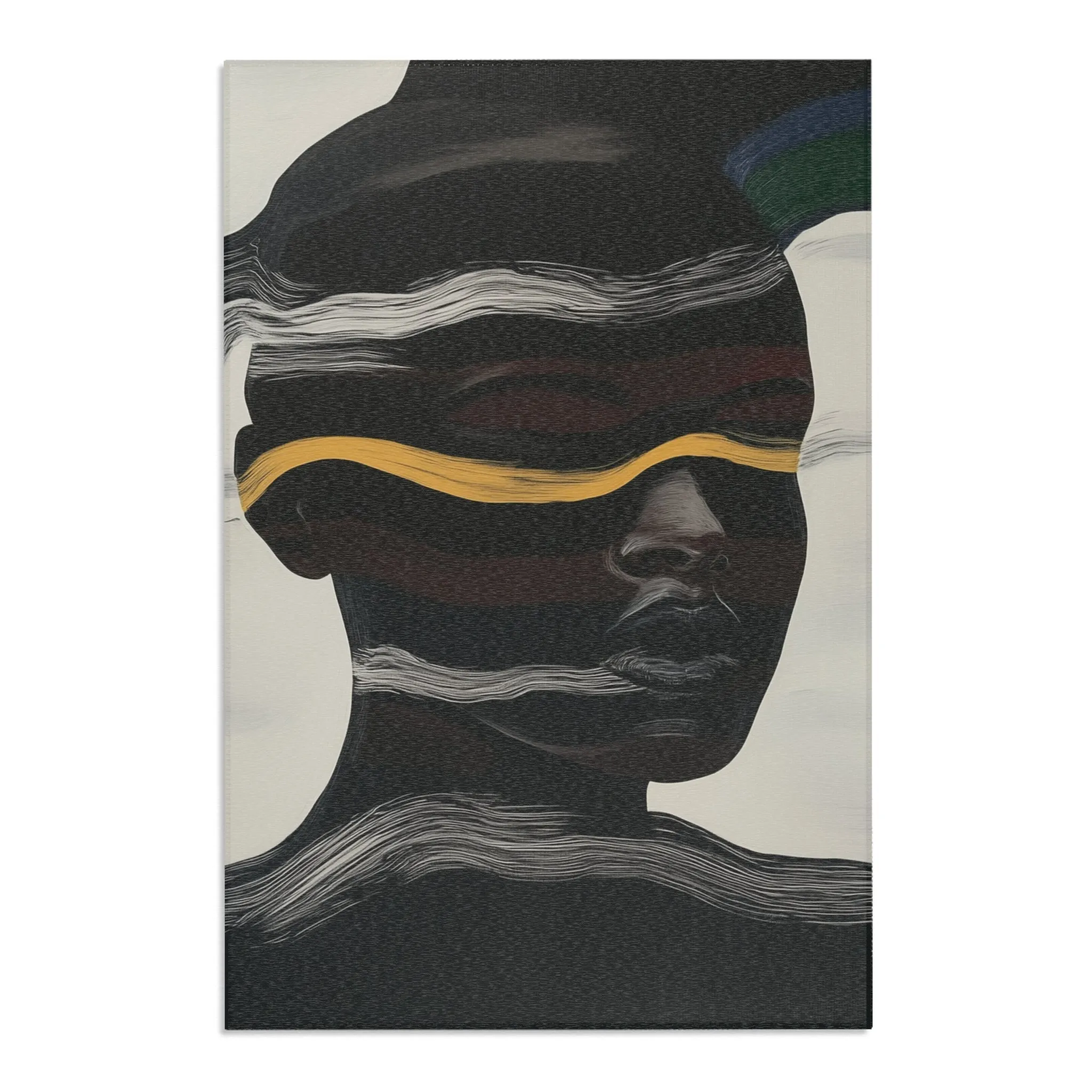 Abstract Noir Striped Elegance Rug