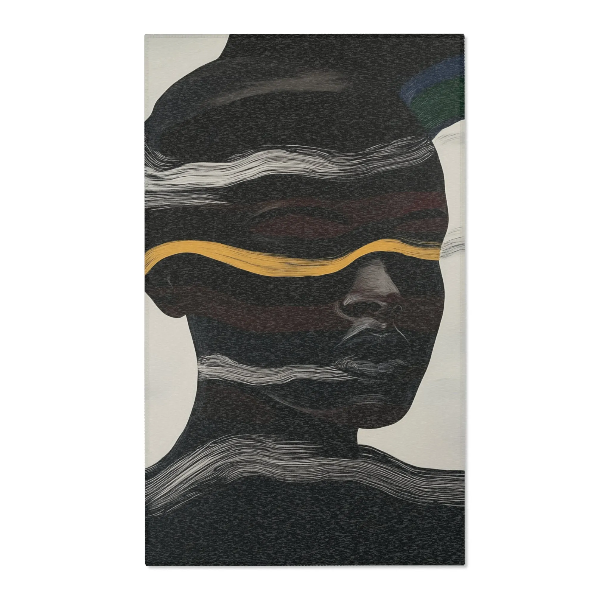 Abstract Noir Striped Elegance Rug