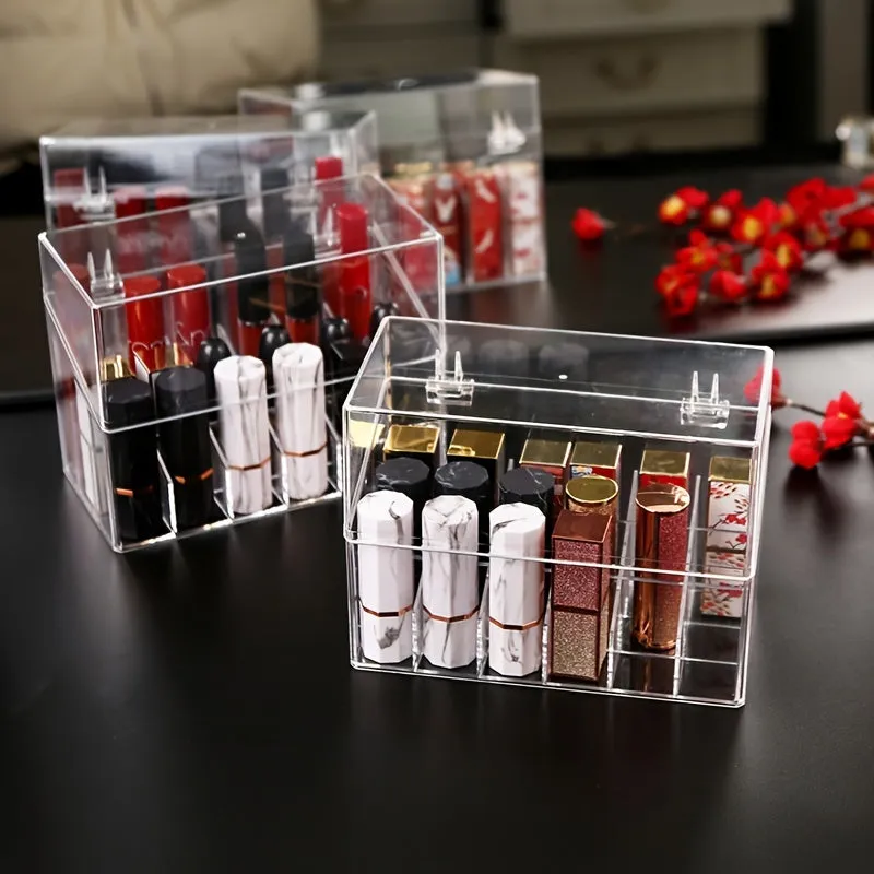 Acrylic Lipstick Organizer: 9/18/24/36 Grids for Convenient Storage and Display of Lipsticks, Nail Polish and More
