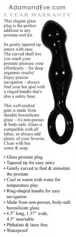 Adam's Glass Prostate Massager - Black