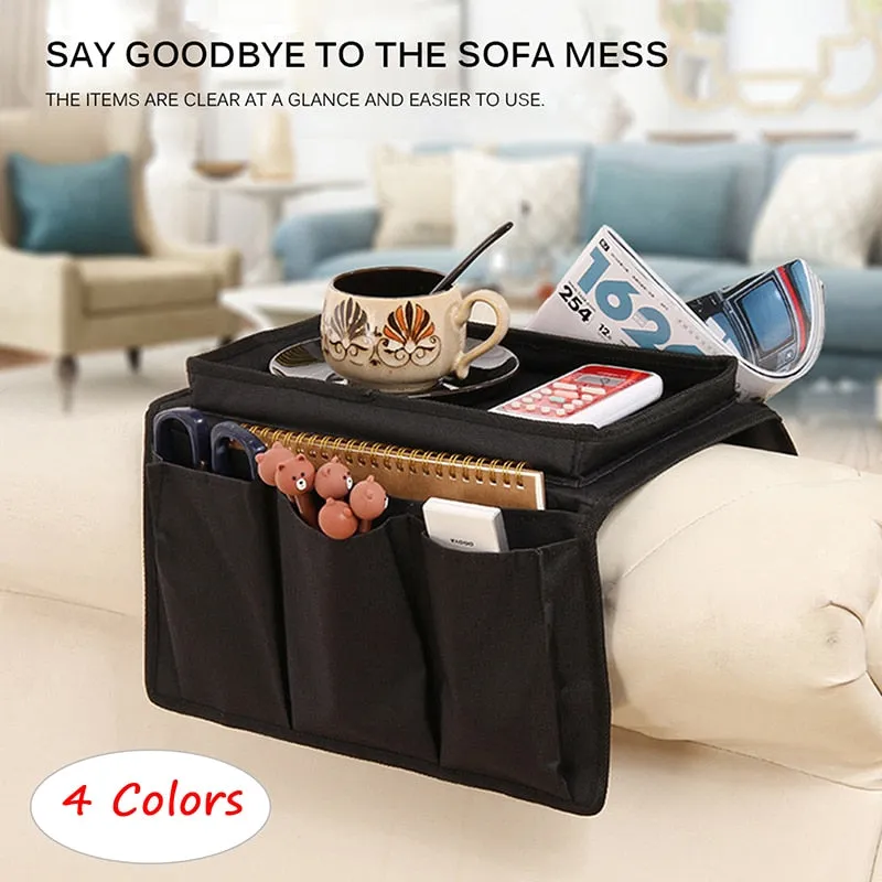 Adjustable Armrest Organizer Caddy With Tray