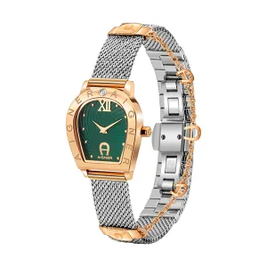 AIGNER AMALFI LADIES STEEL BRACELET GREEN MOP DIAL WATCH
