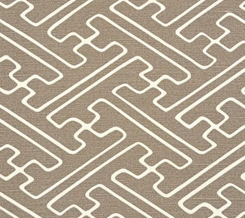 Alan Campbell Fabric: Saya Gata - Custom Beige on Tinted Linen / Cotton