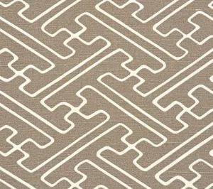 Alan Campbell Fabric: Saya Gata - Custom Beige on Tinted Linen / Cotton