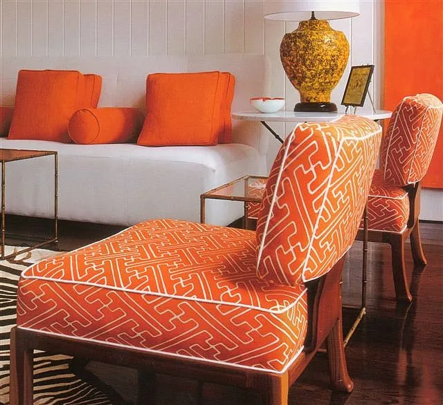 Alan Campbell Fabric: Saya Gata - Custom Beige on Tinted Linen / Cotton
