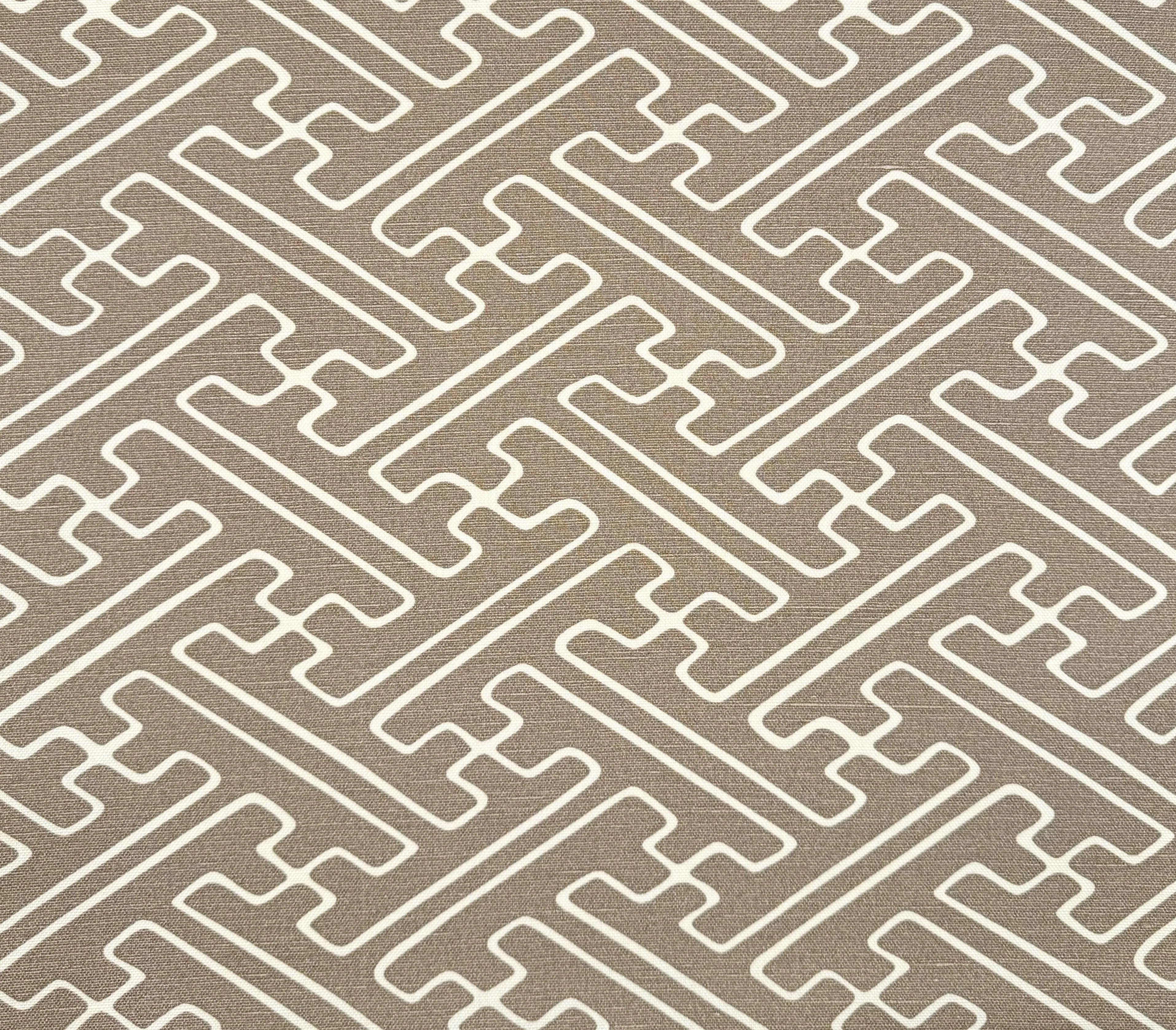 Alan Campbell Fabric: Saya Gata - Custom Beige on Tinted Linen / Cotton