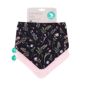 All4Ella Bandana Bib Set, Navy Floral