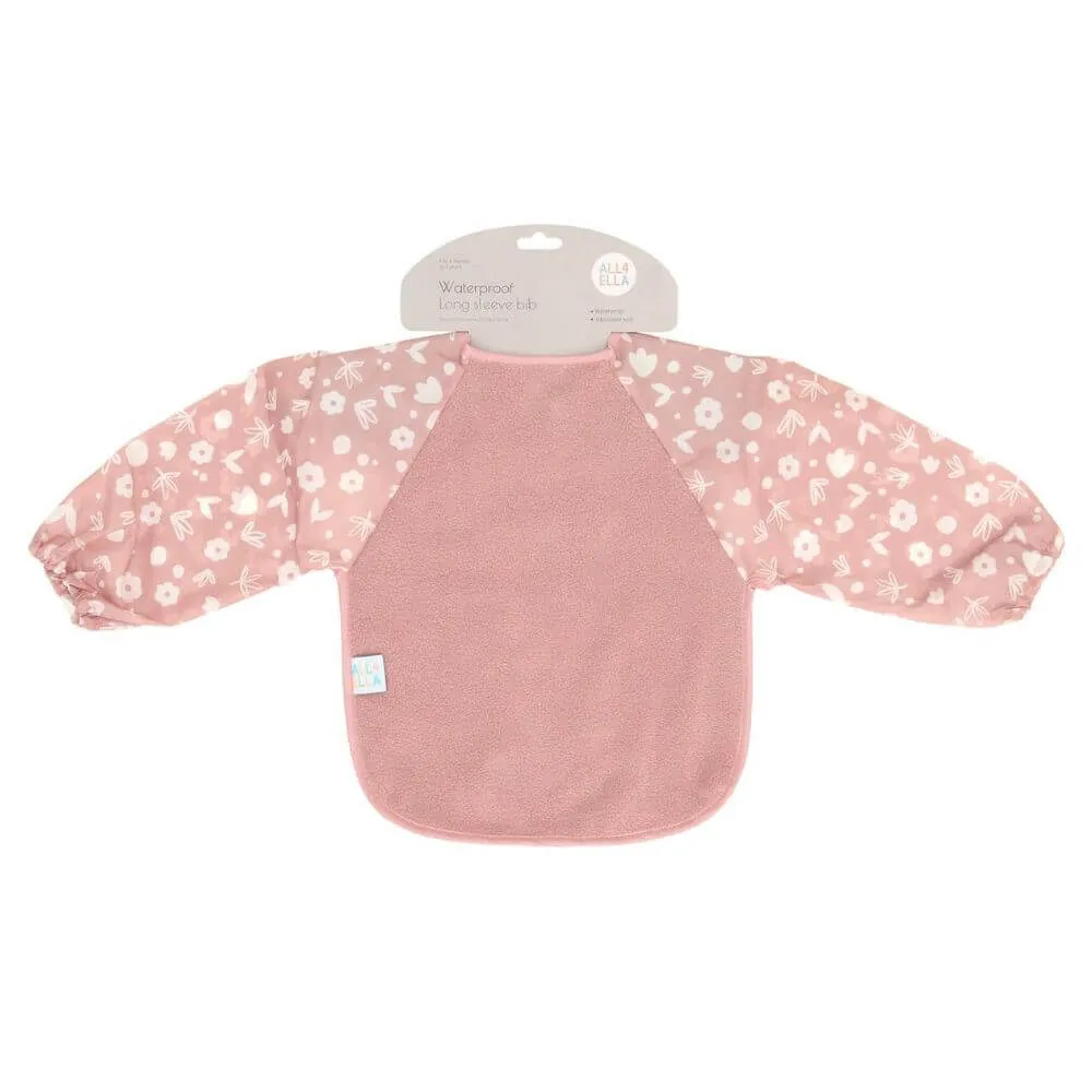 All4Ella Long Sleeve Bib, Dusty Pink