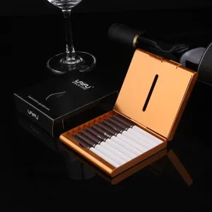 Aluminum Pocket Cigarette Case For 20 Cigarettes Holder Flip Open Storage Container