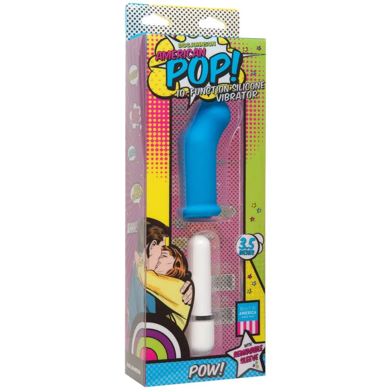 American Pop! - Pow! 10 Function Silicone Vibrator -  Blue
