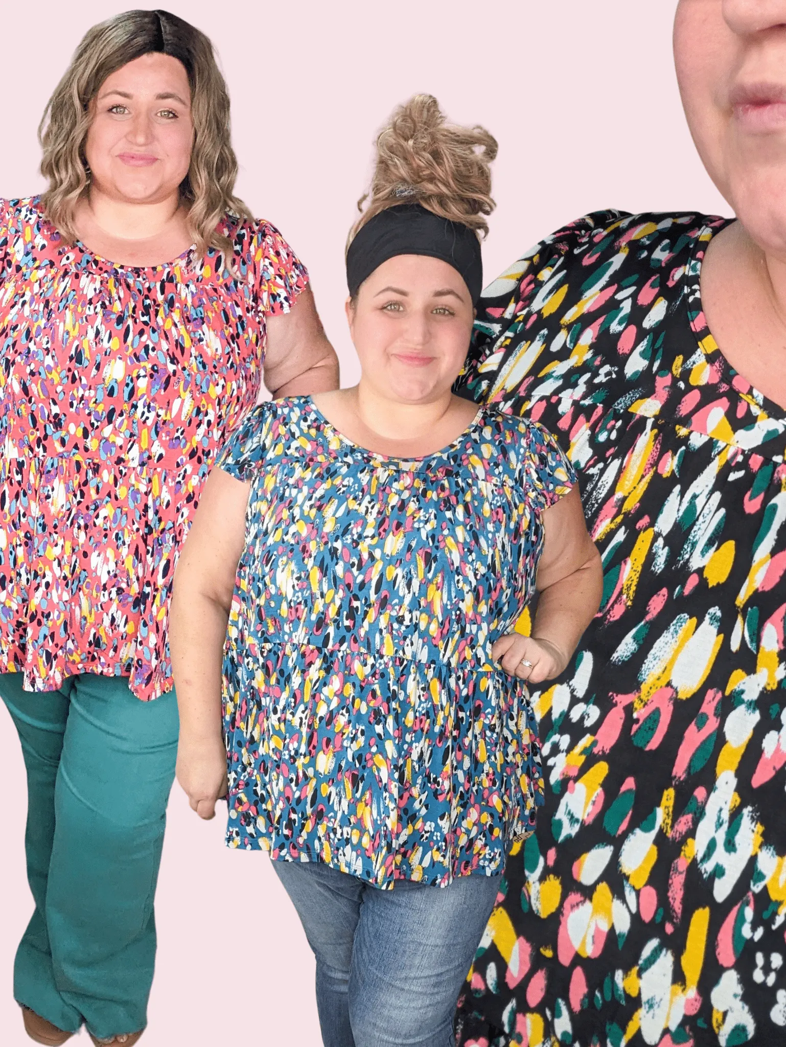 Anissa Abstract Print Tiered Top (4colors)