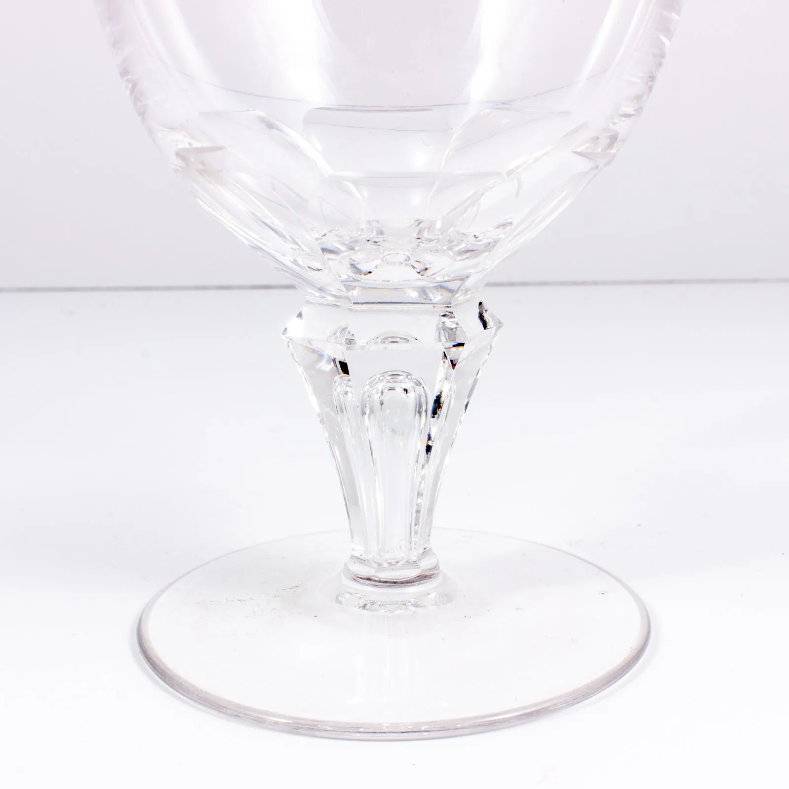 Antique French Petite Cut Crystal Faceted Glasses | Set of 9