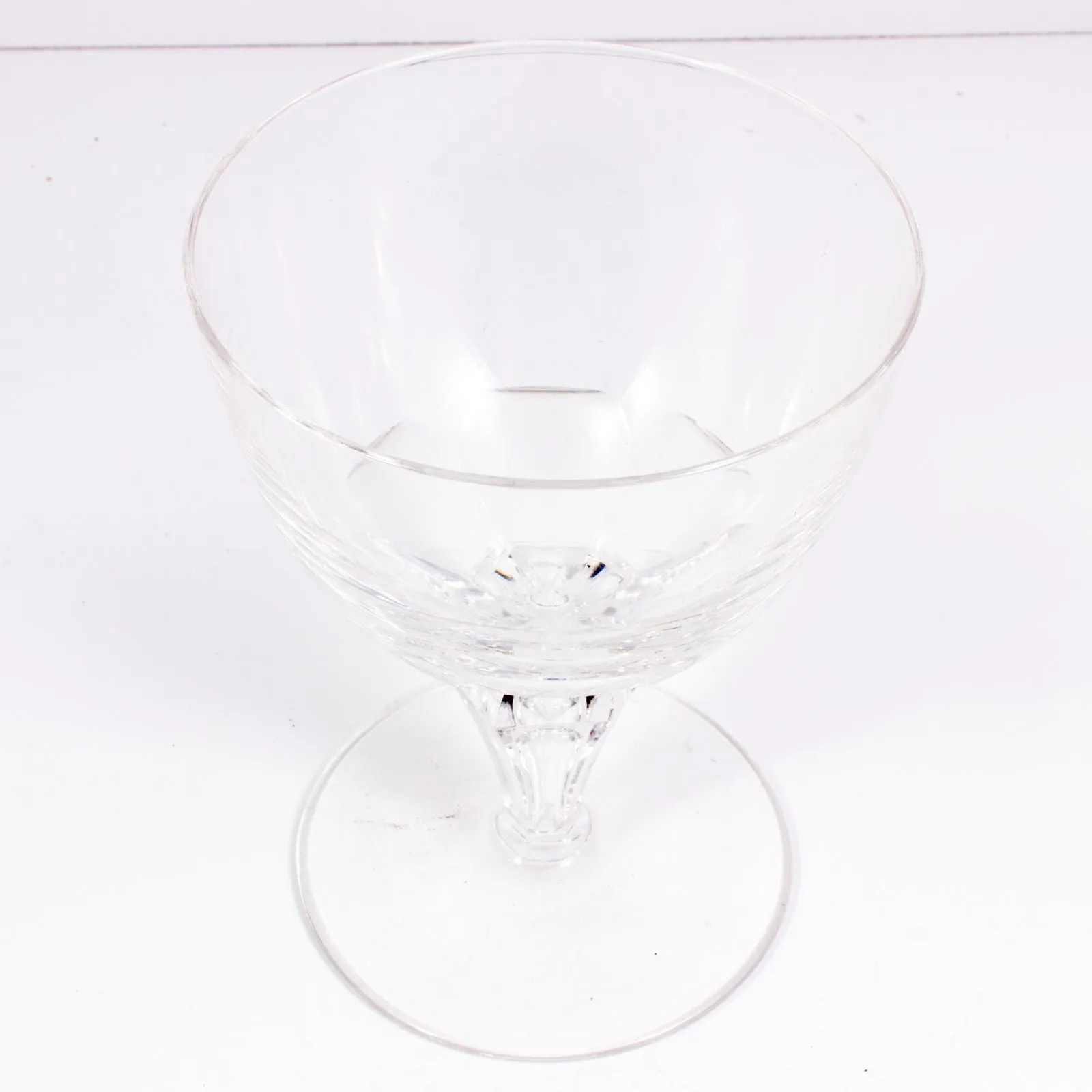 Antique French Petite Cut Crystal Faceted Glasses | Set of 9