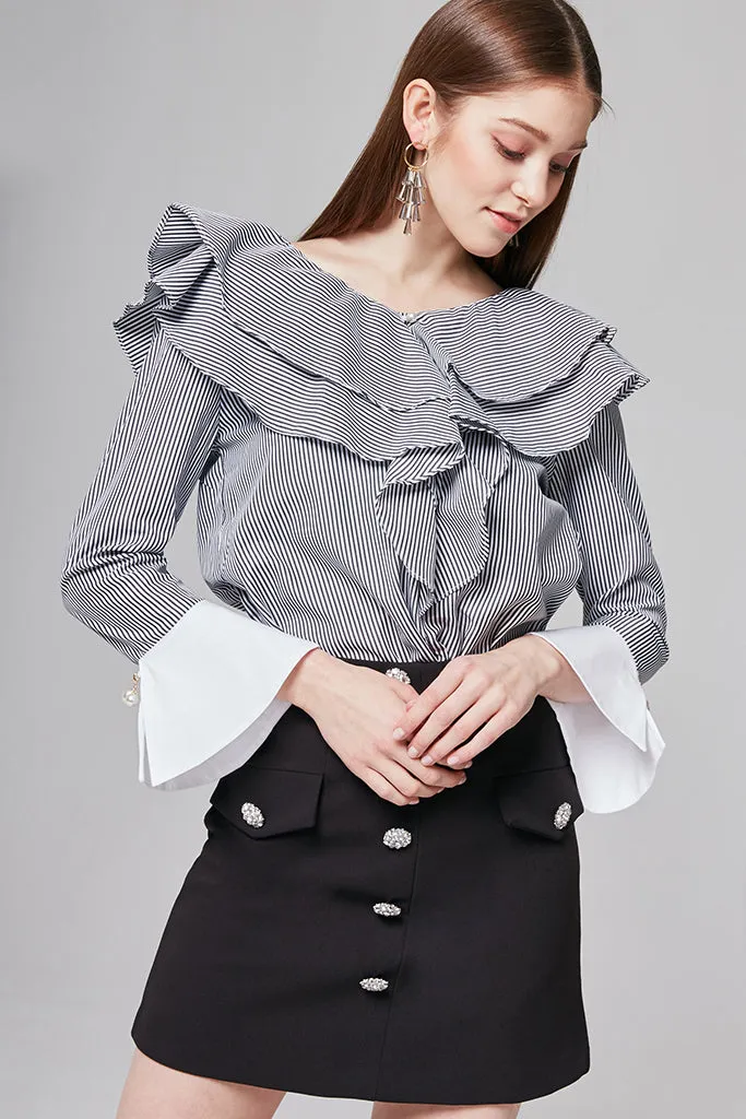 Ashley Jewel Button Skirt