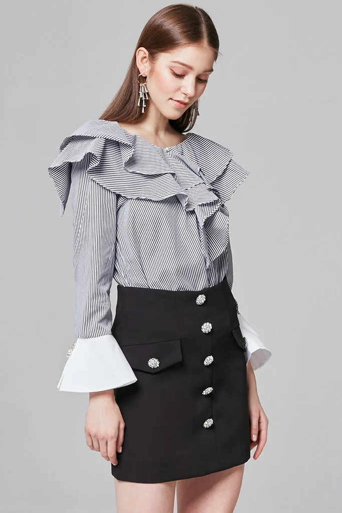Ashley Jewel Button Skirt