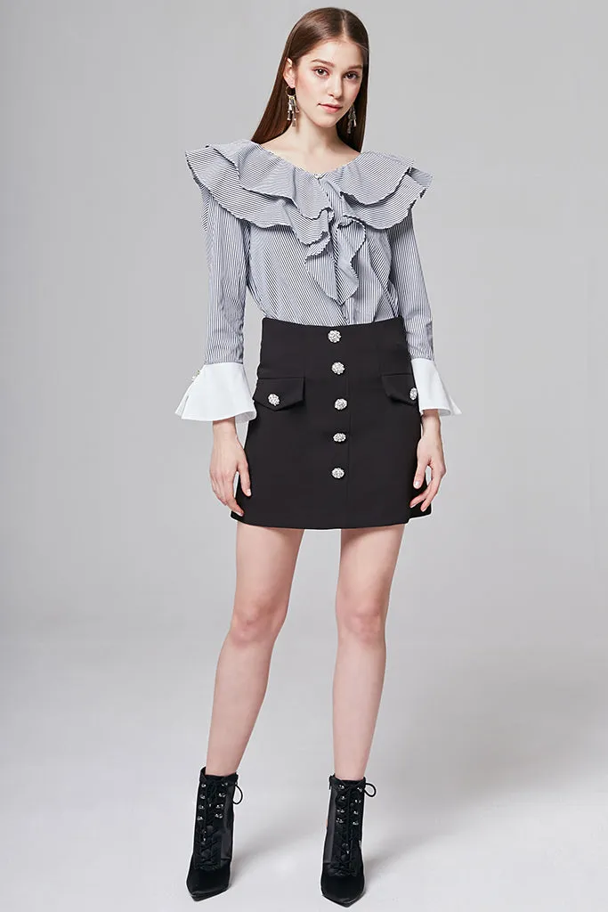 Ashley Jewel Button Skirt