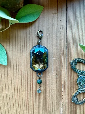 Autumn Spice Green Soldered Crystal Pendant
