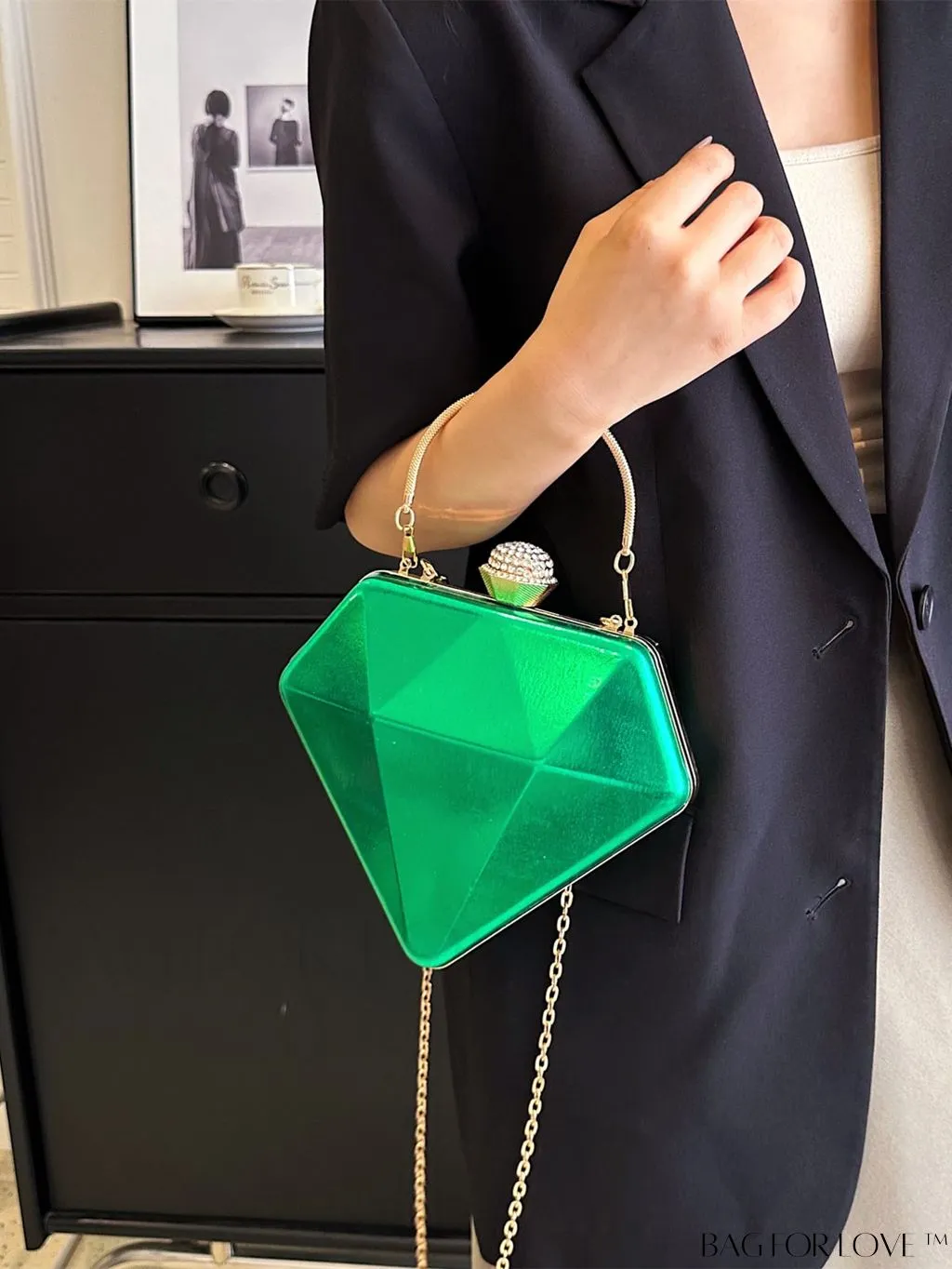BagForLove - Versatile Faux Patent Leather Diamond Tote - Fashionable & Functional