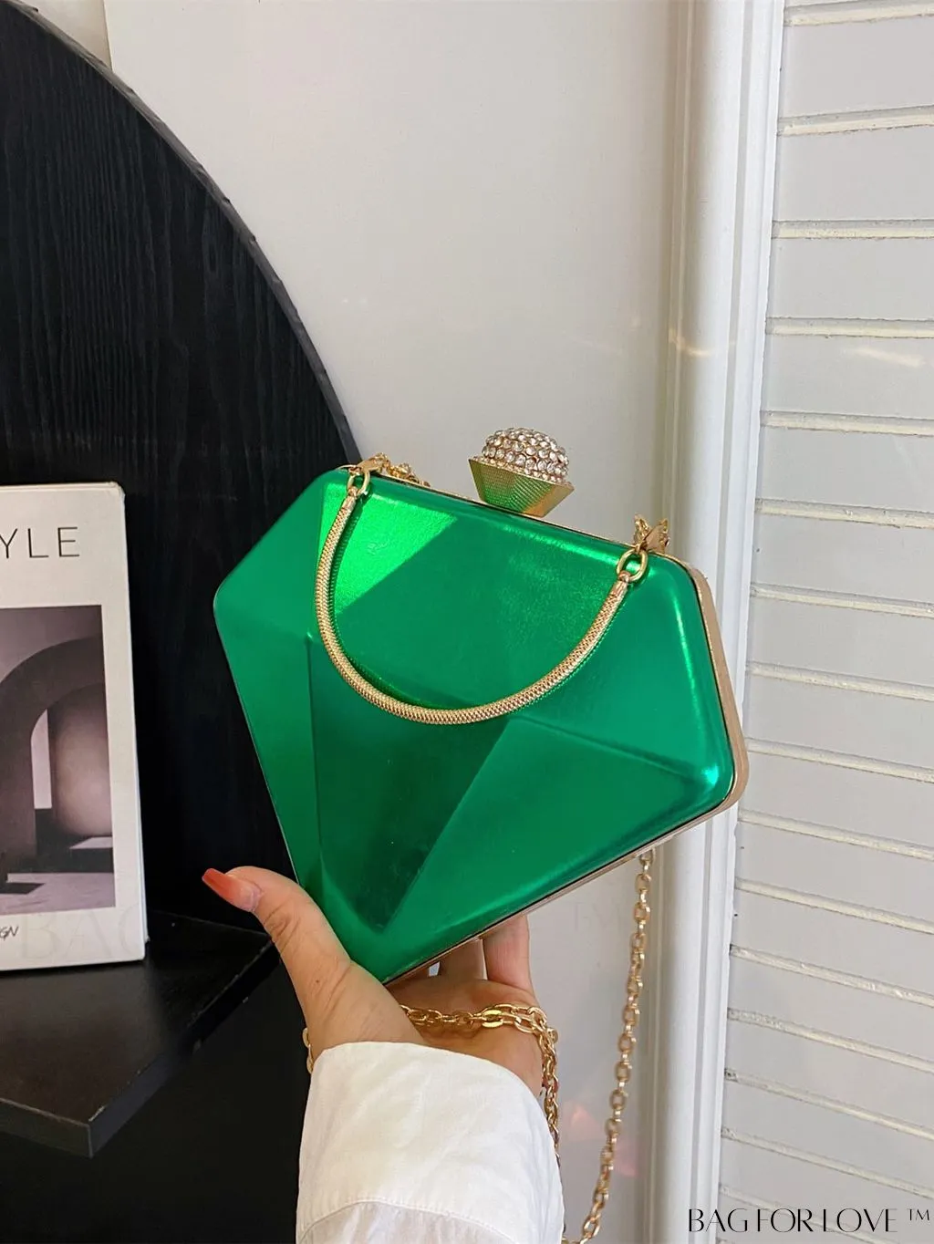 BagForLove - Versatile Faux Patent Leather Diamond Tote - Fashionable & Functional
