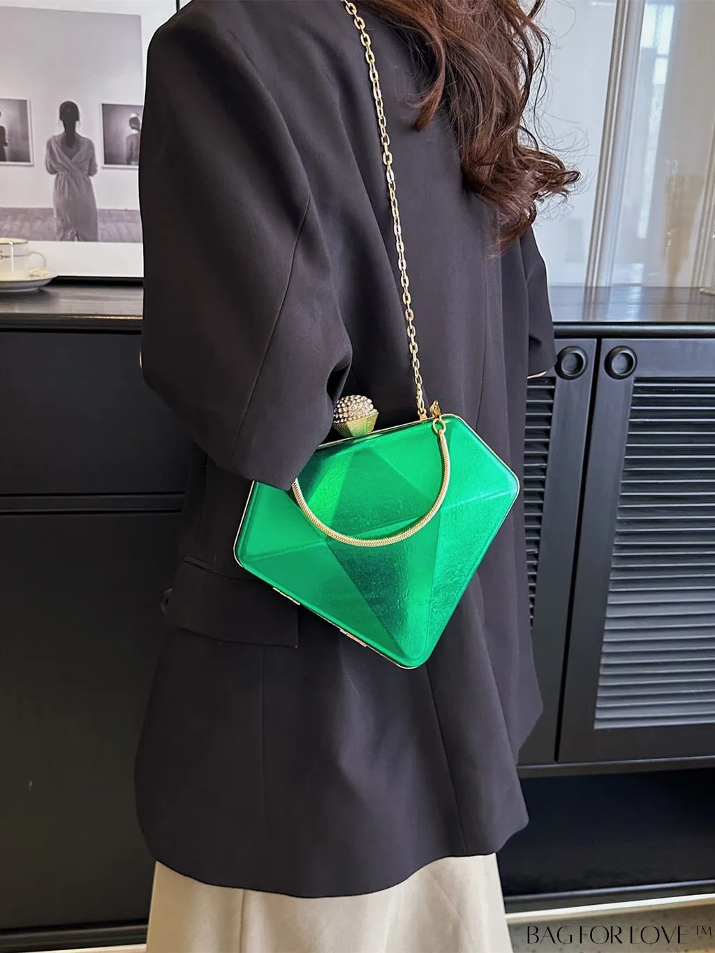 BagForLove - Versatile Faux Patent Leather Diamond Tote - Fashionable & Functional