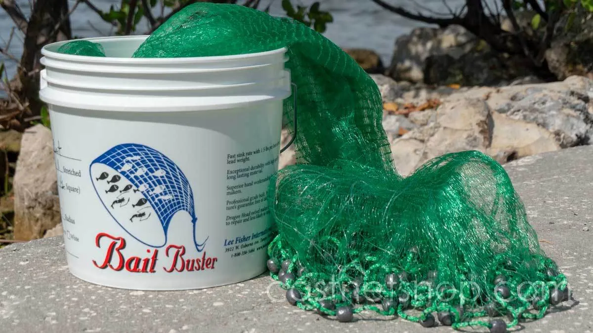 Bait Buster Bait Cast Nets CBT-BBA8, 8 ft. Radius, 1/2" Sq. Mesh