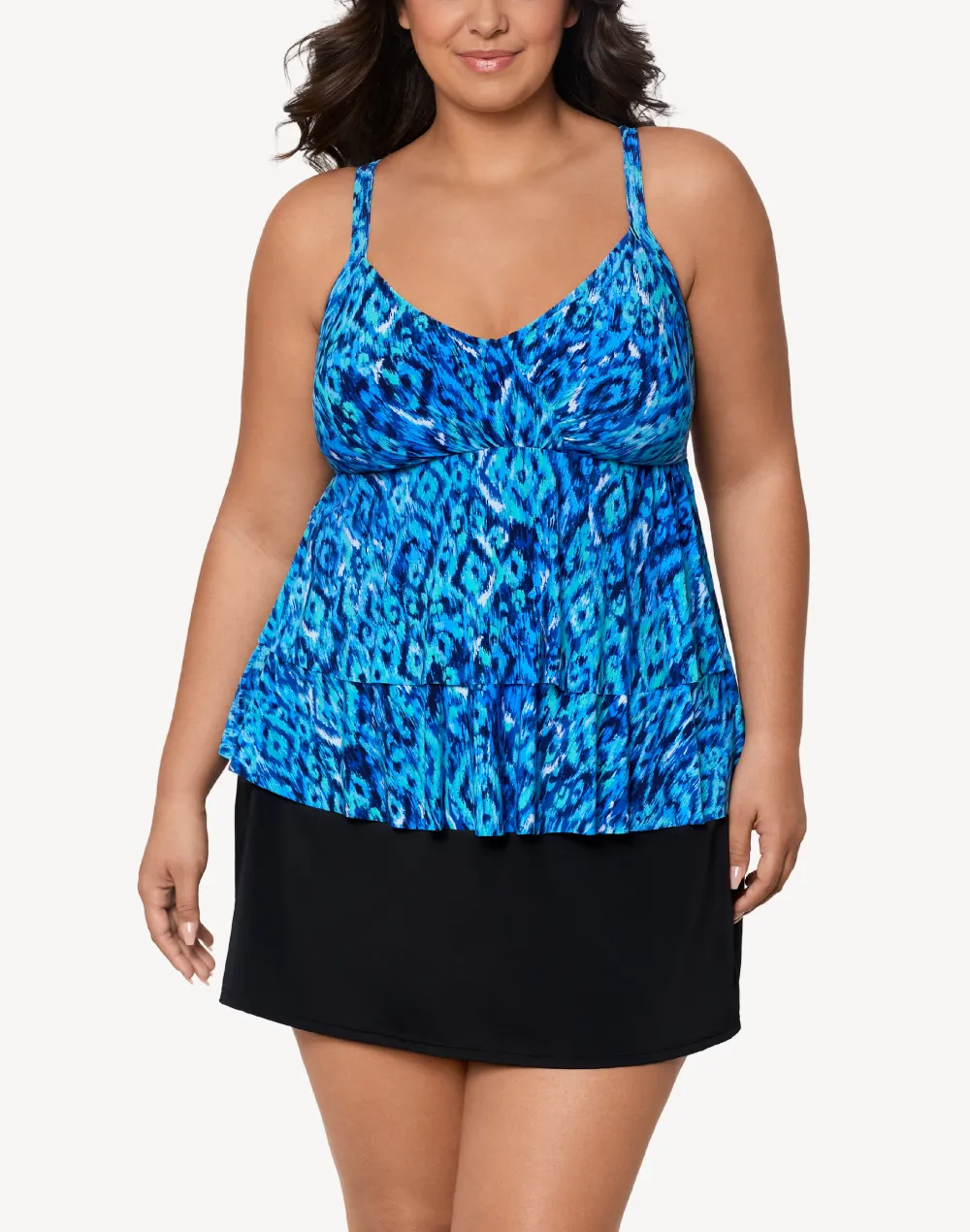 Bali Brocade Leona Plus Size Tankini Top