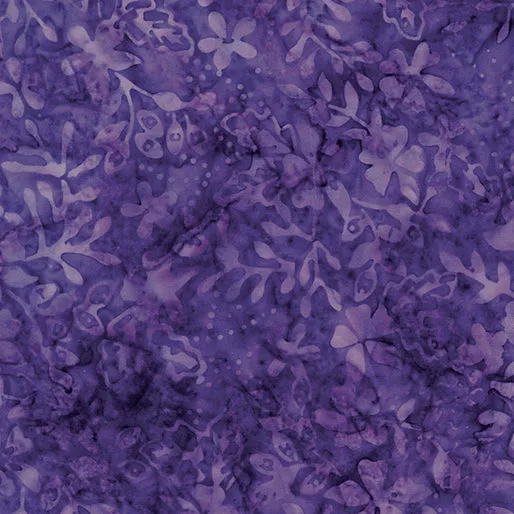 Bali Palettes Rainbow Batiks Floral Sprigs Violet