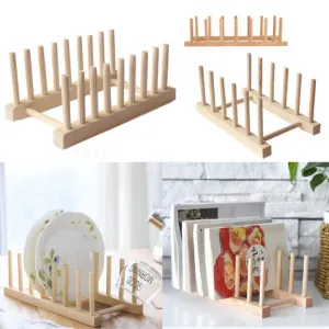 Bamboo Dish Drain Rack or Book Display Organizer Tray