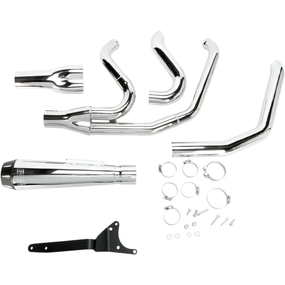 Bassani - Road Rage 2 into 1 Short Exhaust - 1984-2000 FXR - Chrome