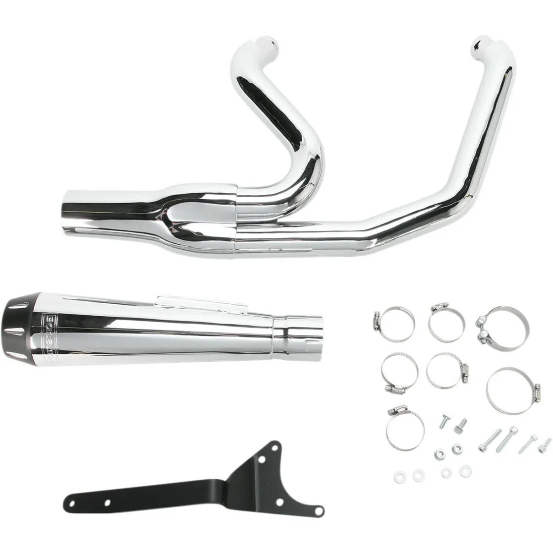 Bassani - Road Rage 2 into 1 Short Exhaust - 1984-2000 FXR - Chrome