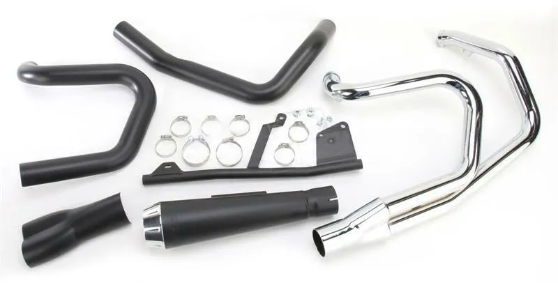 Bassani - Road Rage 2-Into-1 Short Exhaust - 2004-2013 Sportster XL - Black